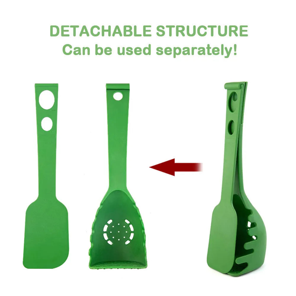 Multifunction kitchen spoon set with plastic shovel and spaghetti spoon for cooking tasks
