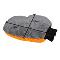 Bear Paw double-sided coral fleece thumb glove car cleaning mitt 24x20cm in grey and orange