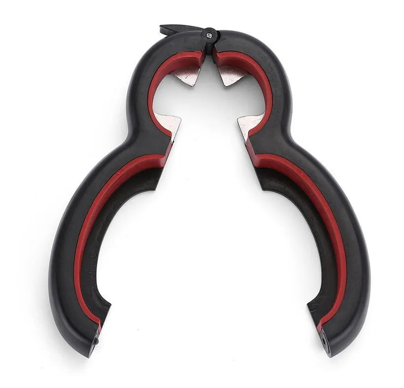 Multifunctional easy opener six in one bottle can opener with grey colour and ergonomic grip
