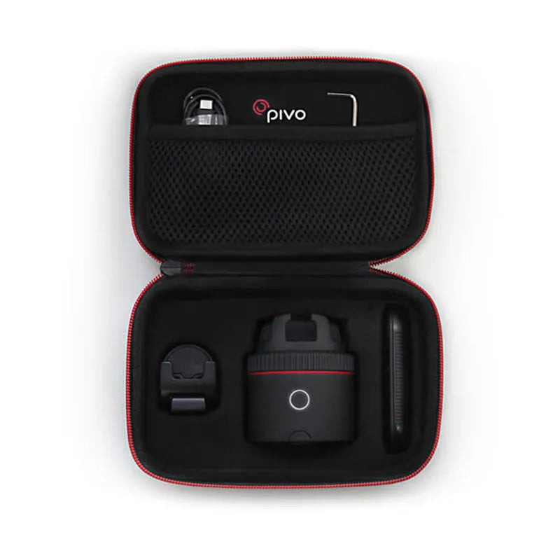 Pivo black smartphone camera mount with 360-degree rotation for face tracking