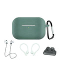 Silicone AirPods Pro case set with anti-lost buckle, strap hanging buckle, anti-lost rope, 63 x 47.5 x 28mm, six colours