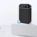 Mini power bank in black, blue, pink, or white with dimensions 93mm x 63mm x 22mm and multi-USB ports
