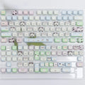Cat and puppy-themed PBT sublimation key cap set with 104 keys for mechanical keyboards