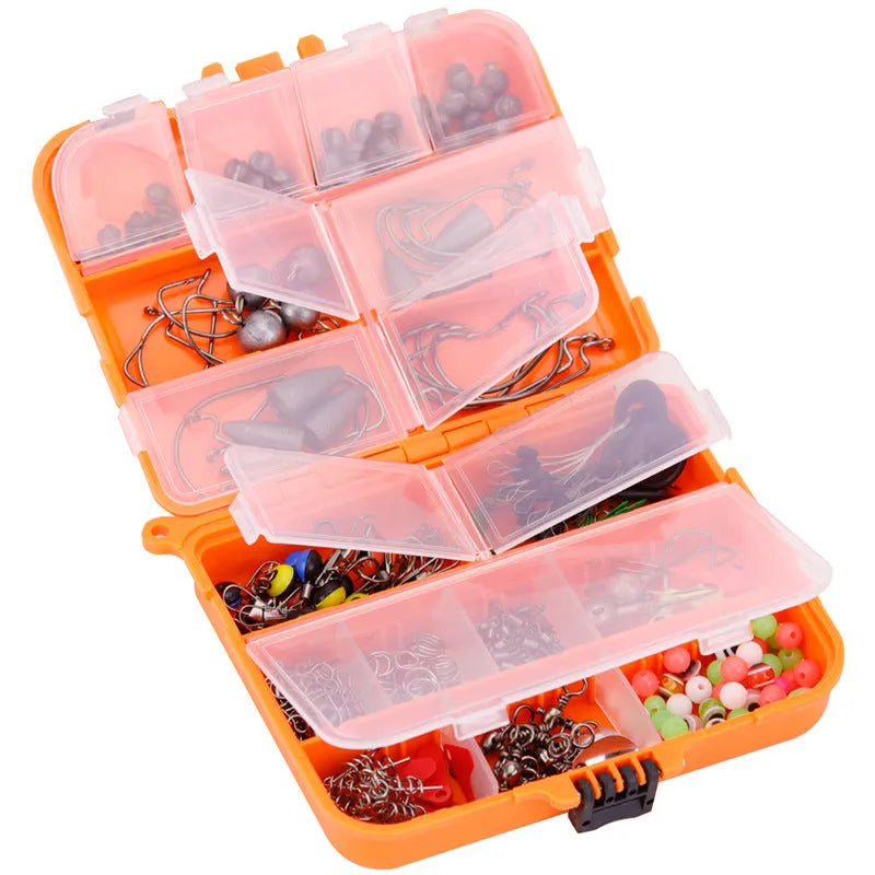 Weihe 257-piece fishing lure accessories set in ABS plastic storage case