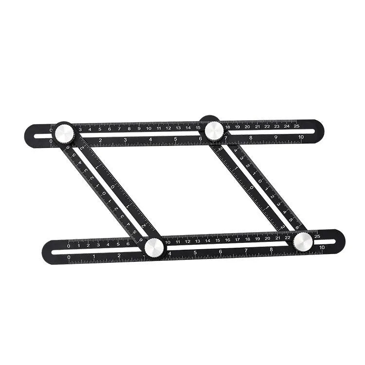 Four-sided aluminium alloy angleizer ruler template tool measuring inches and centimetres with 1 mm accuracy