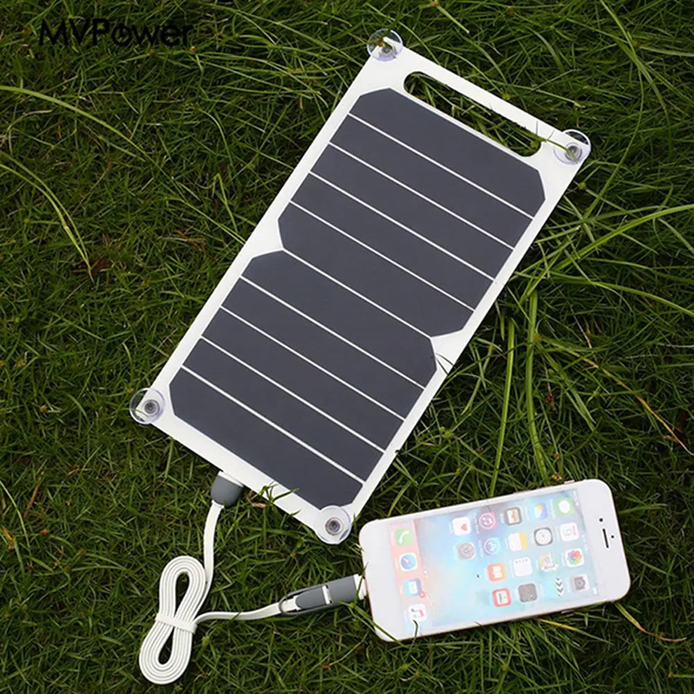 Semi-flexible 5V 6W single crystal solar panel with PET packaging and integrated voltage regulator, 128g