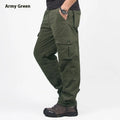 Men's stone-washed cotton overalls with wool lining in khaki, black, and army green colours