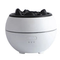 White crack style ultrasonic aromatherapy diffuser and humidifier with mechanical controls and round design