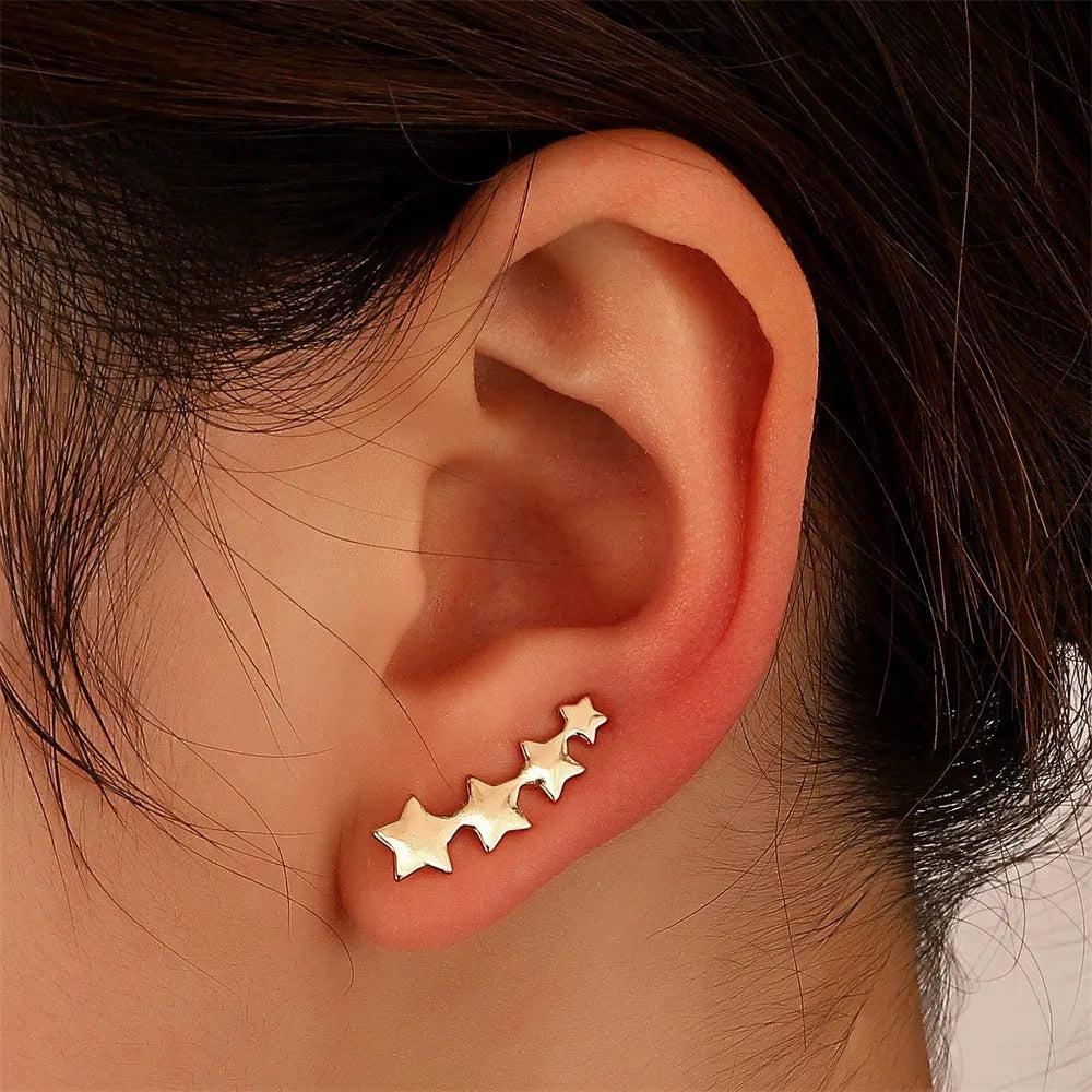 KC Golden Star A-896 copper leaves ear clips with 3.5cm leaf design and clip-on mechanism