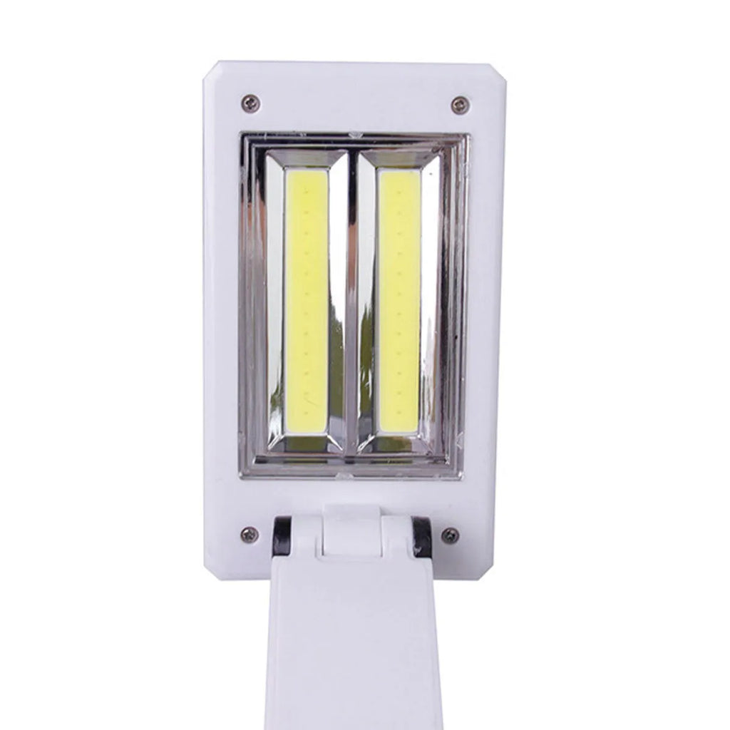 COB folding desk lamp, black and white, 120 lumens, touch dimming, USB or battery, 13.3 × 7.2 × 28 cm