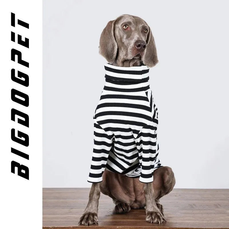 Black and white polyester dog jacket for large breeds in thin inner match design