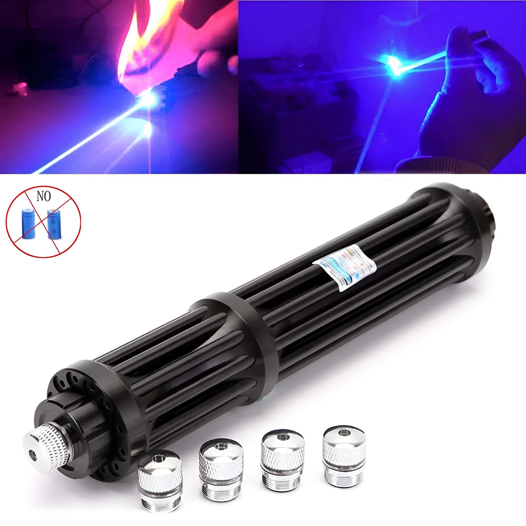 Black aluminium tactical flashlight with laser indicator and tail switch, 23mm diameter
