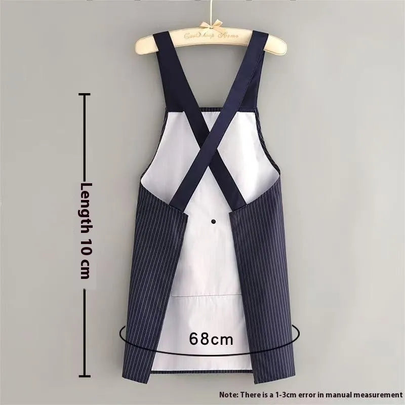 Polyester kitchen hand apron with adjustable belt in black, coffee or purplish blue