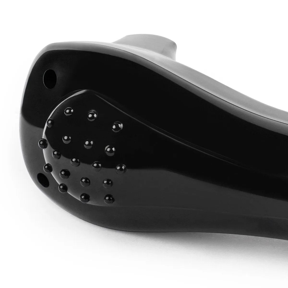 Black folding body electric shaver for men and women, uses AA batteries.