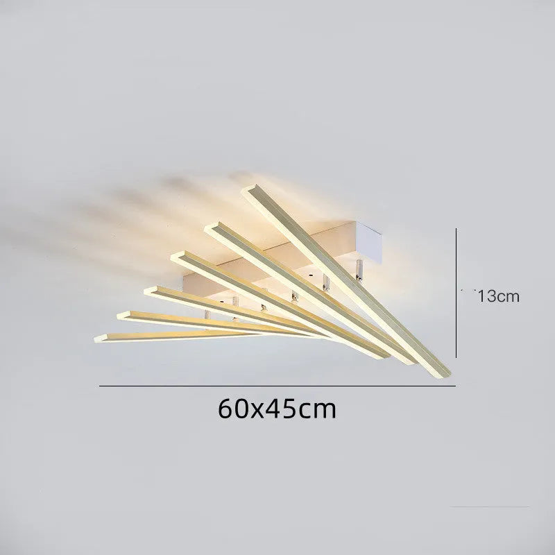 Modern ceramic ceiling lamp with six LED heads in wave style design for living rooms