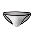 Grey men's low waist small briefs with thin rib weave fabric