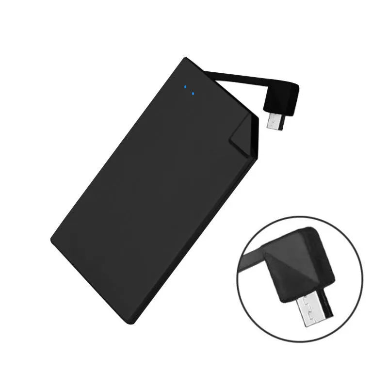 Silver graphene power bank showing slim 4mm profile with 4000mAh capacity for phone charging