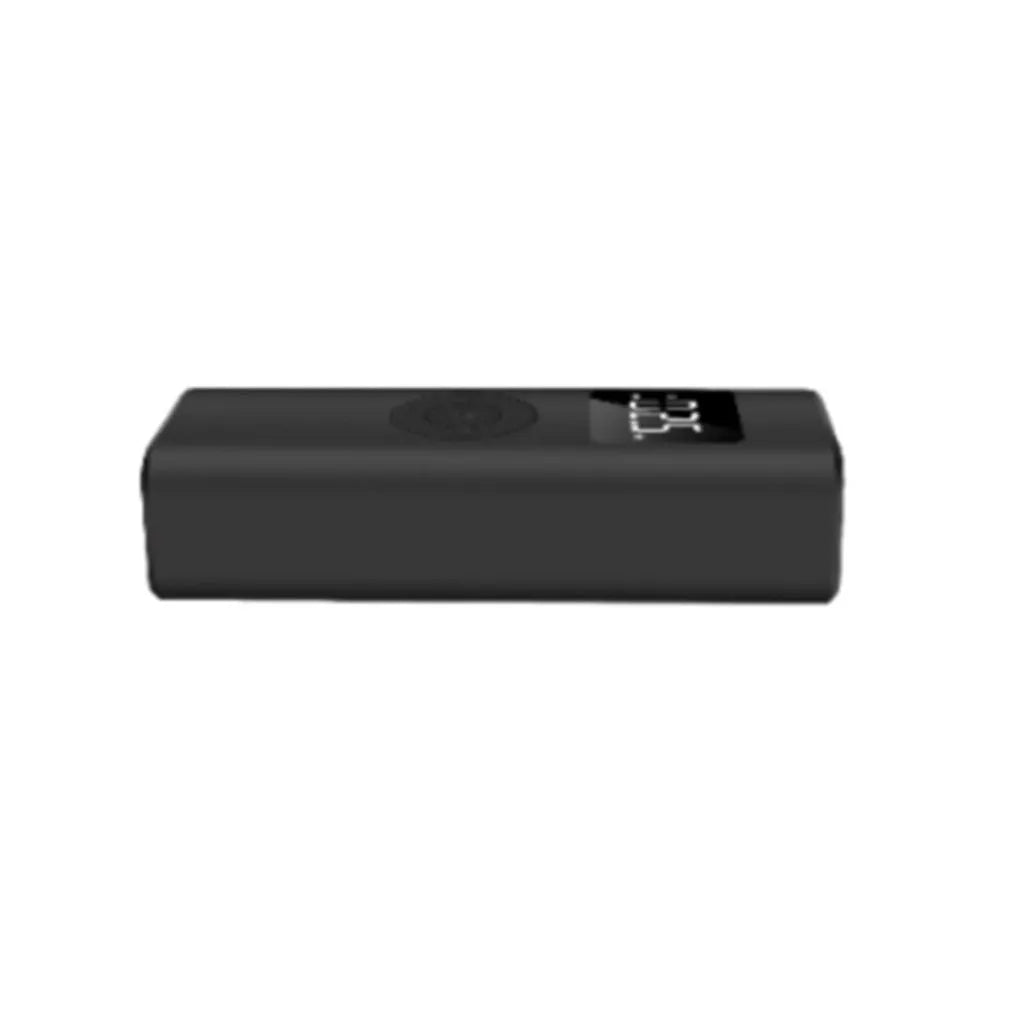 Black portable electric air pump 2500mAh wireless tyre inflator with auto stop, emergency light and TYPE-C charging, 155x64x40mm