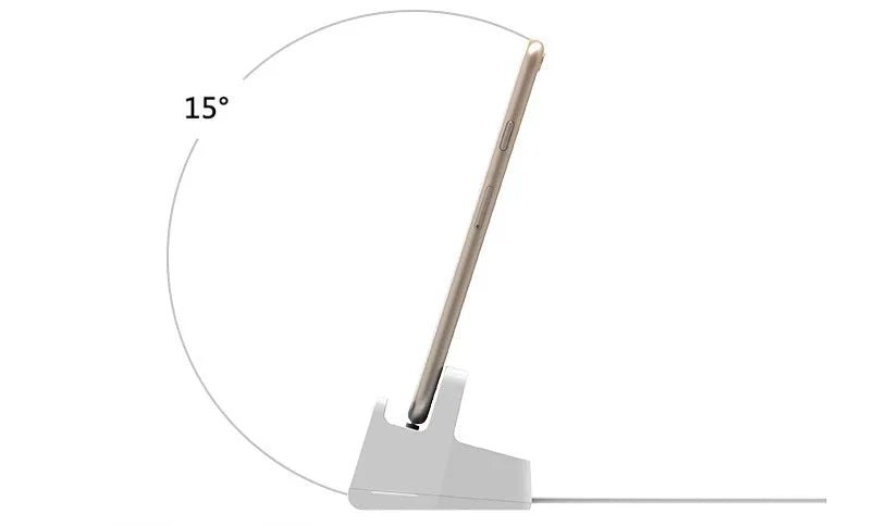 White headphone charging base station with fashion last design on flat surface
