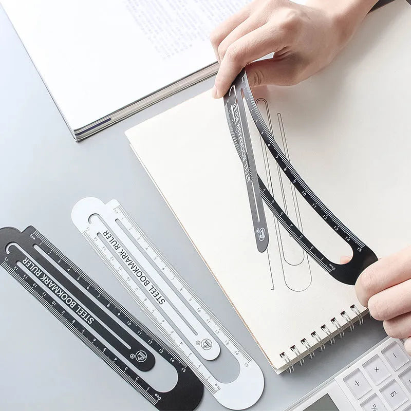 Black and white two-sided 12 cm manganese steel ruler for precise measuring