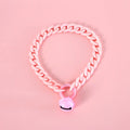 Adjustable pet collar in macaron candy colours with plastic construction and monochrome pattern