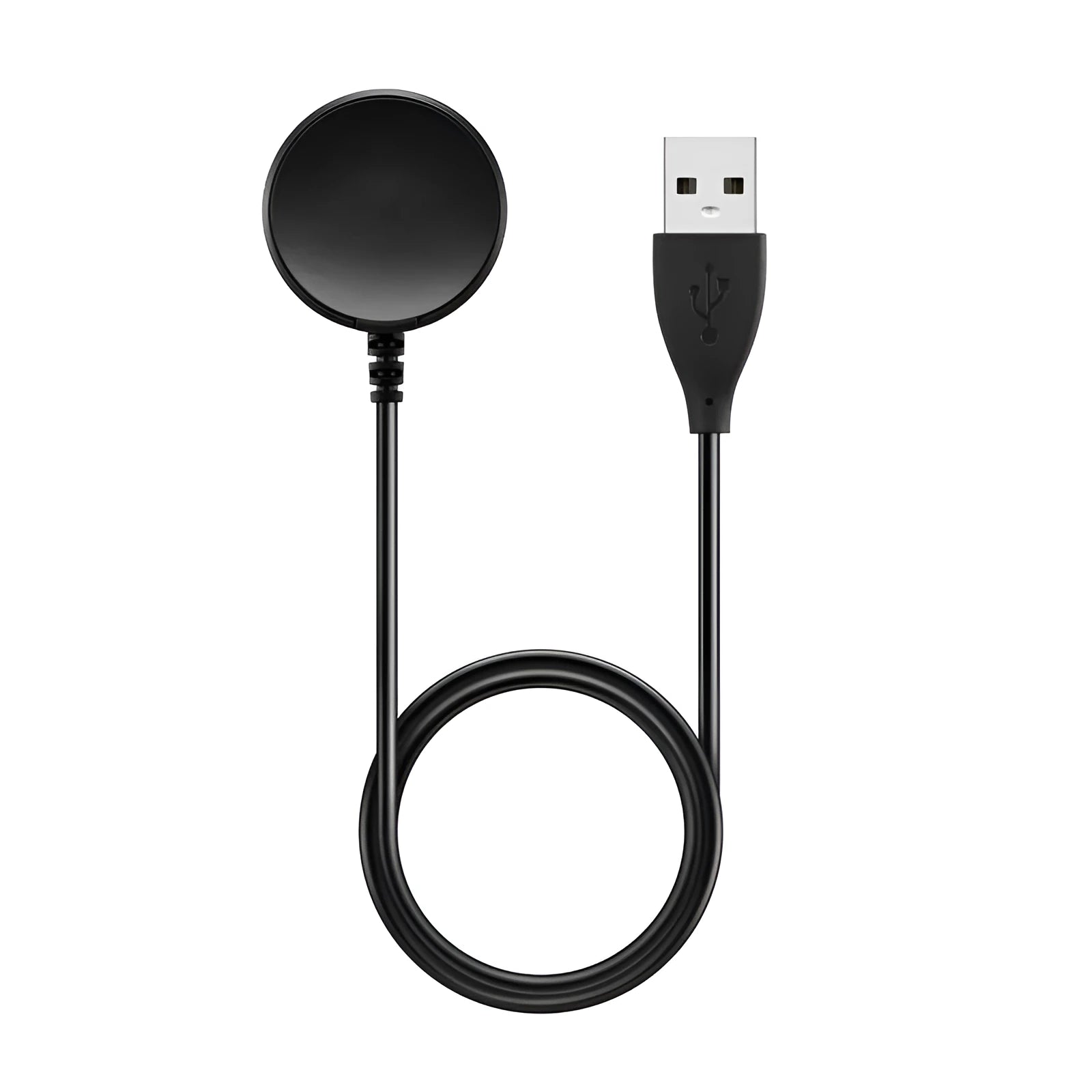 Black plastic USB watch charger with wireless fast charging dock for smartwatches