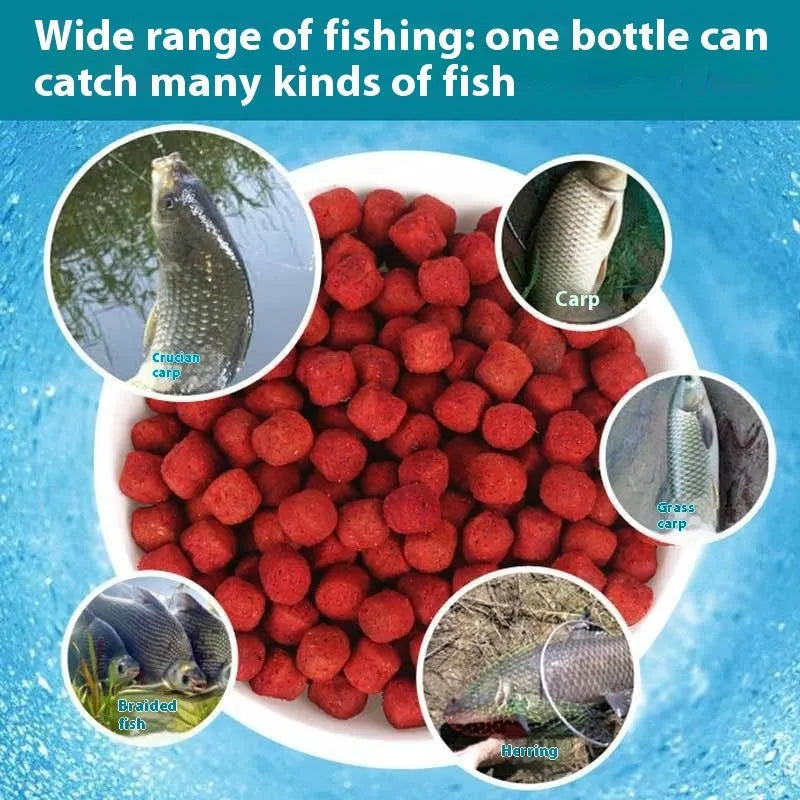 Bottle of Lazy Particle Crucian Carp grass green fishing bait for freshwater angling