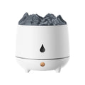Round white Volcano humidifier with USB cable and mist outlet for 10-20m² room coverage
