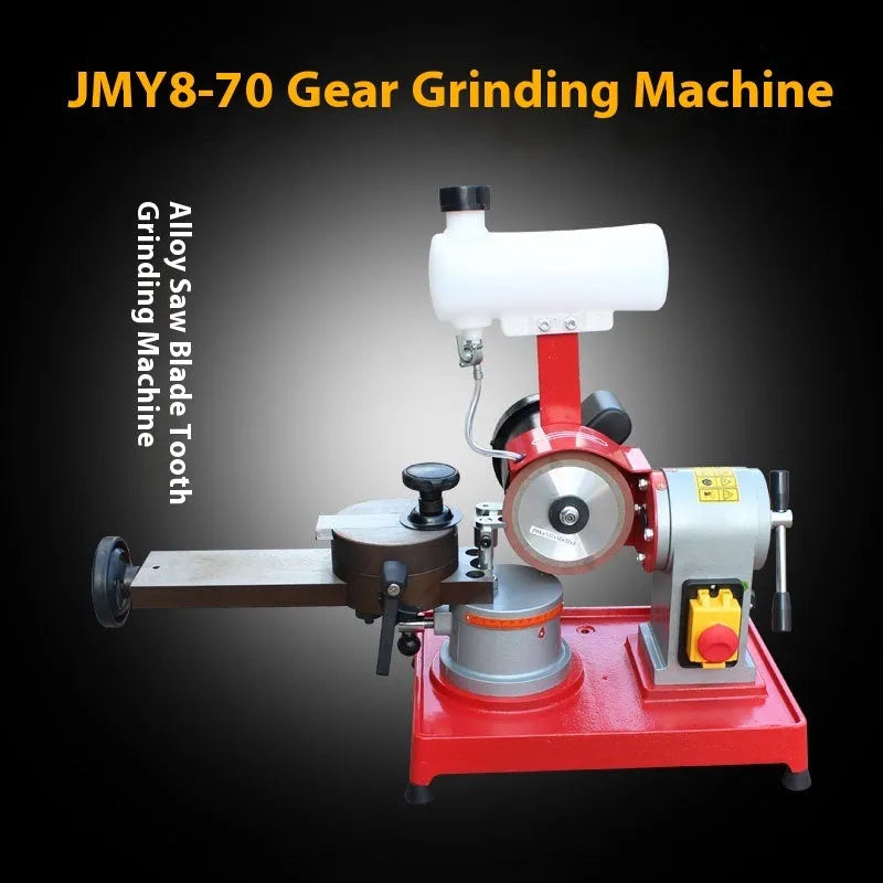Small manual grinding machine for sharpening alloy circular saw blades with angle adjustment mechanism