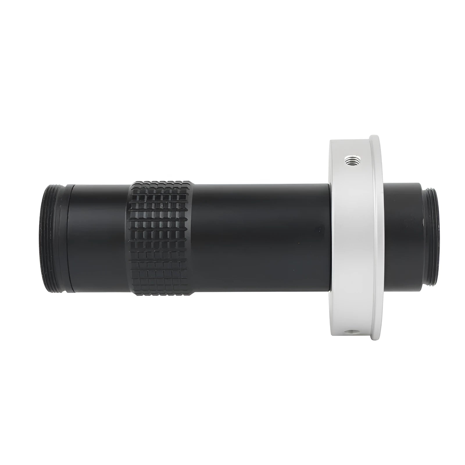 Black metal industrial camera monocular lens for 130x magnification with 60-300mm working distance.