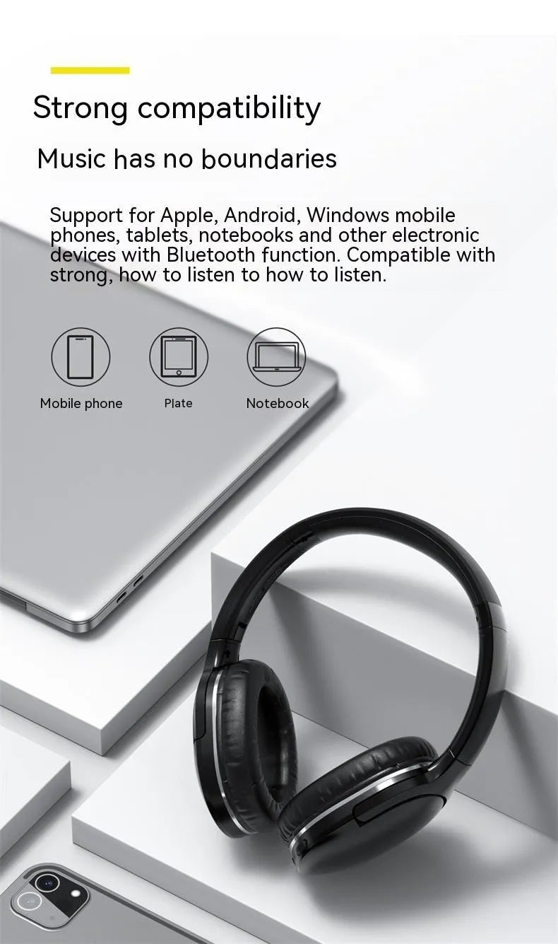 Wireless black sports gaming headset with over-ear design showing Bluetooth connectivity