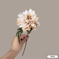Artificial silk chrysanthemum flower bouquet in brown, purple, orange or white colours, 37cm tall