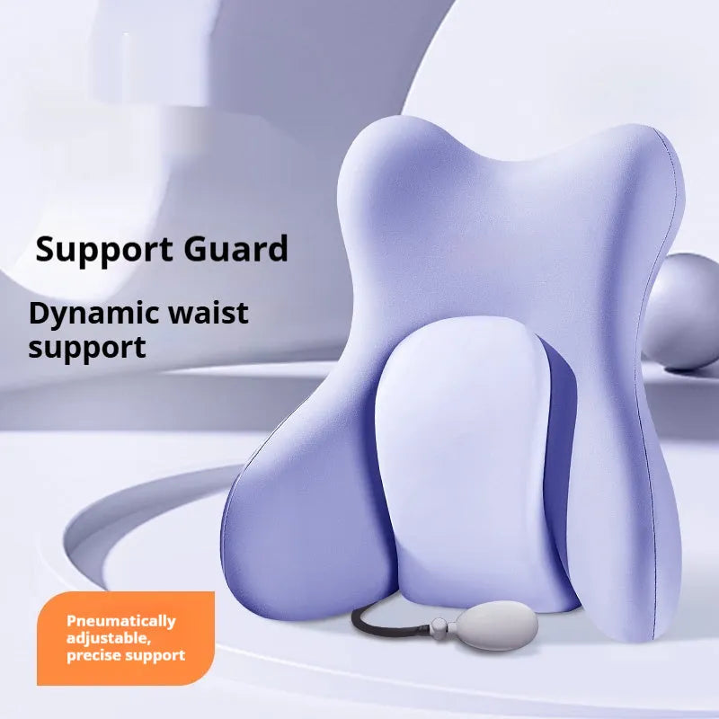 Brown ergonomic backrest waist pad with memory foam support for office chair lumbar comfort