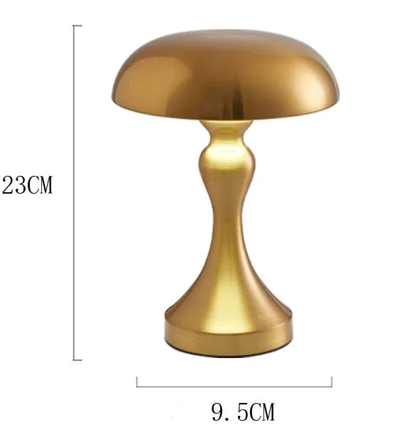 LED charging decorative desk lamp in bronze, gold, or silver with touch control and USB port