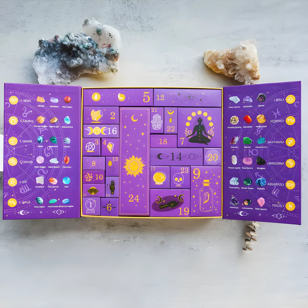 A paper Halloween countdown gift box with dimensions 33.5cm by 30.5cm.