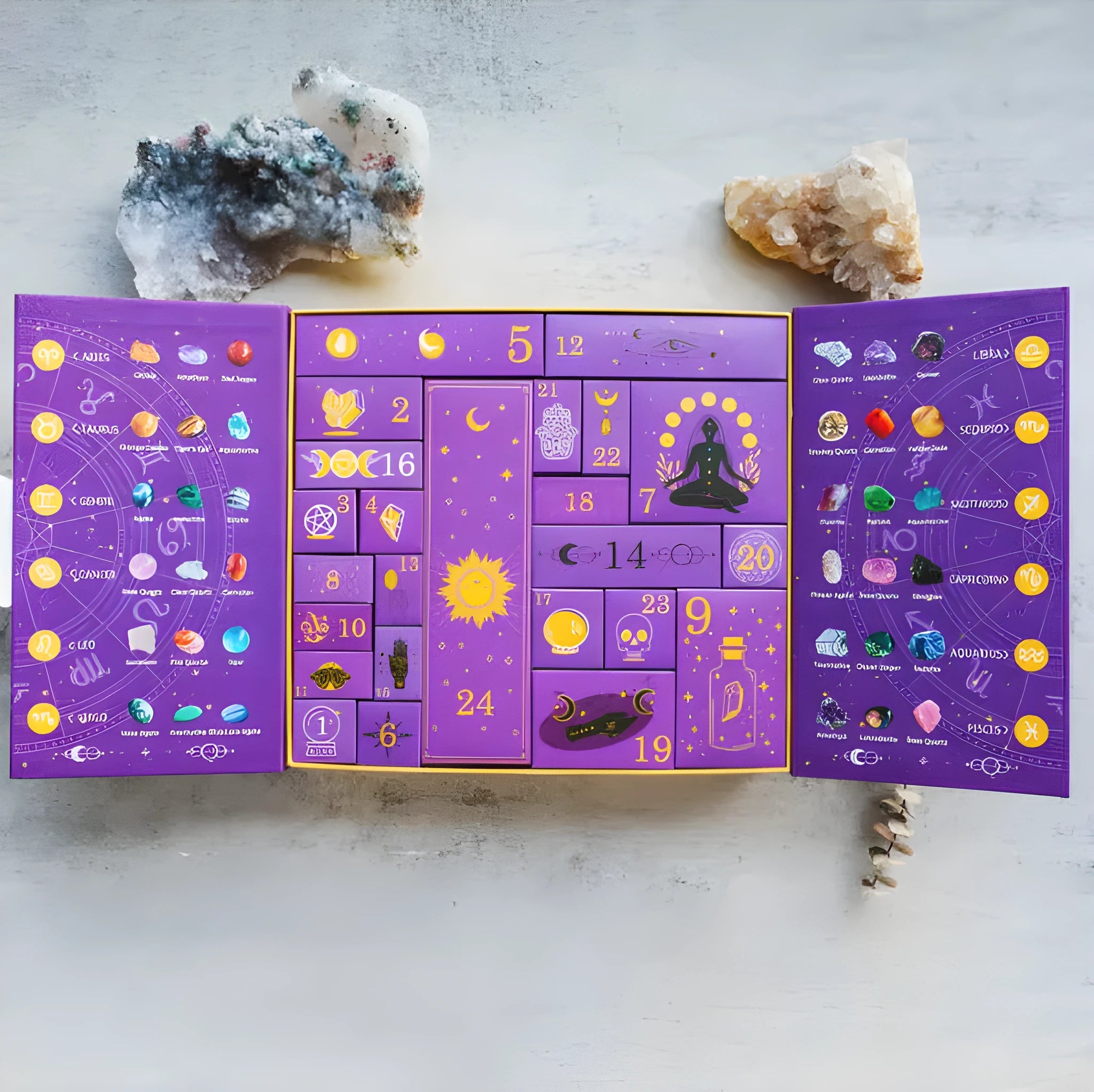 A paper Halloween countdown gift box with dimensions 33.5cm by 30.5cm.