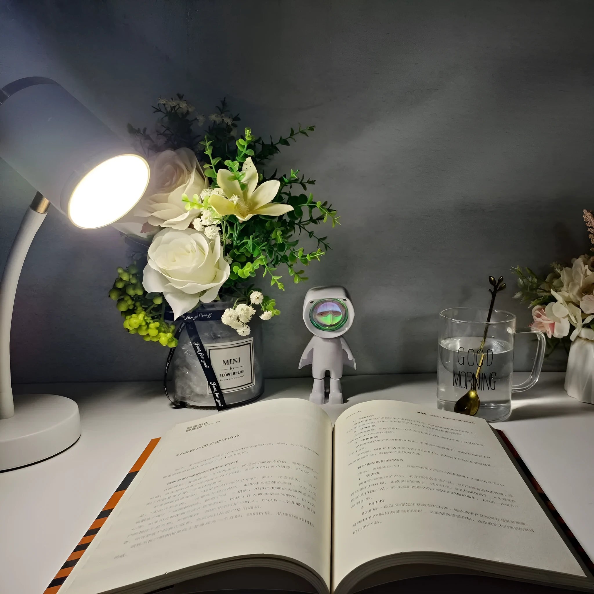 Black and white double-headed photography lamp with metal construction for live streaming