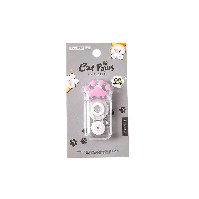 Cat claw and paw print design correction tape dispenser with 5mm width and 6 metre length.
