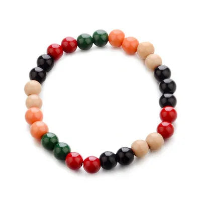 Natural lava stone beaded bracelet with adjustable closure for essential oil aromatherapy