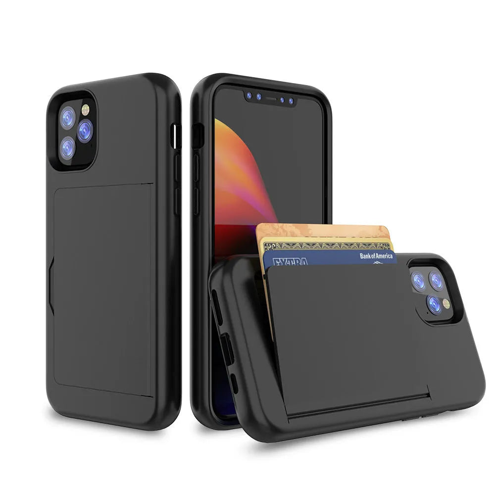 Slim mobile phone case for iPhone 11 showing dual-material construction and precise port cutouts