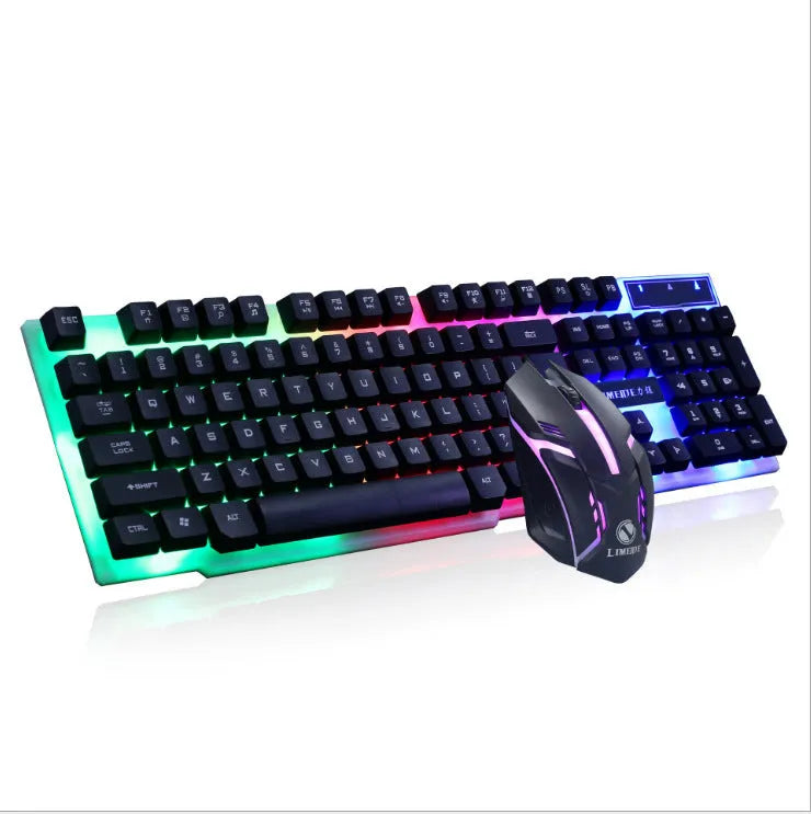 Limei Gtx300 gaming keyboard and mouse set with backlit keys in black and orange colour option