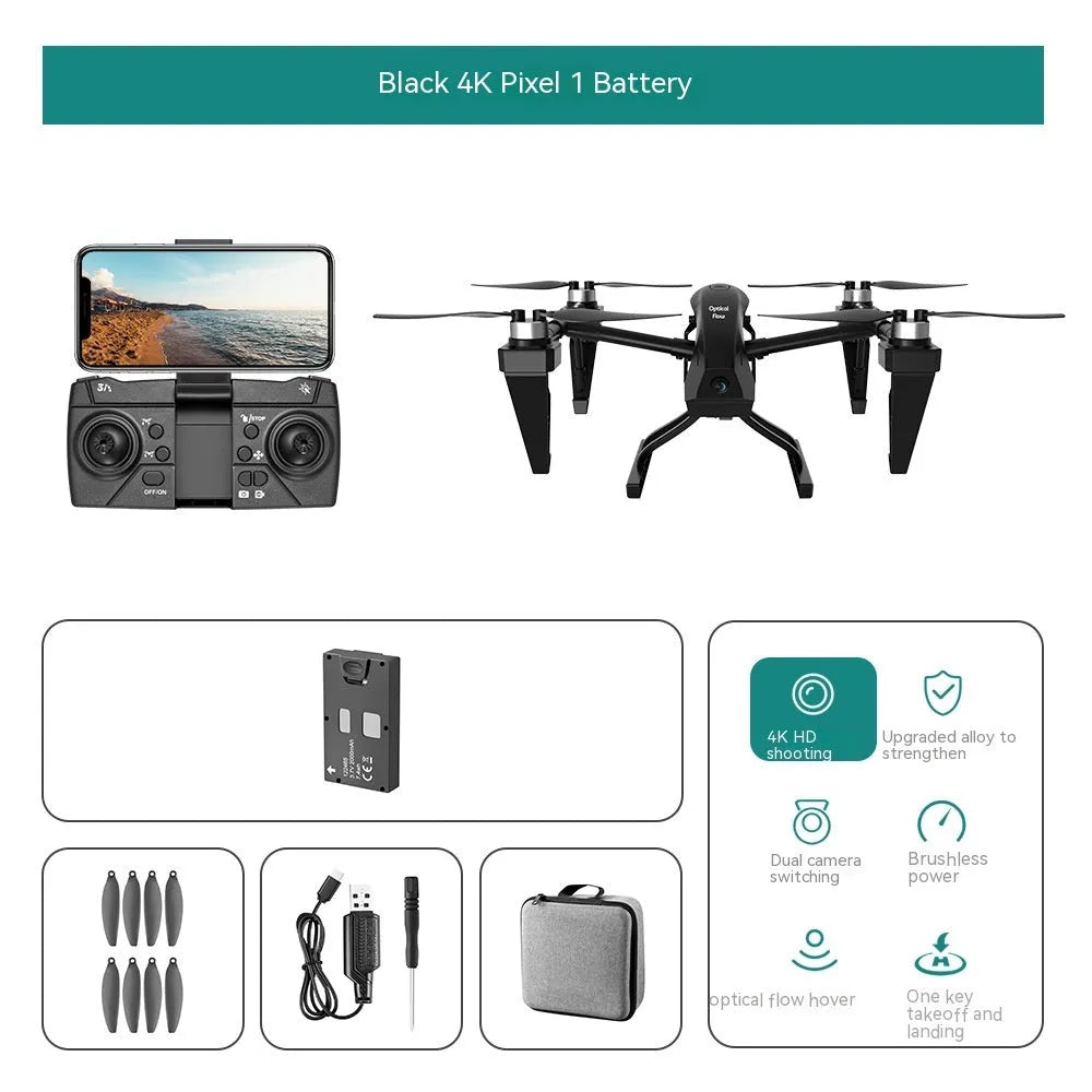 KS66 UAV drone with aluminium alloy brushless motor in white or black with camera
