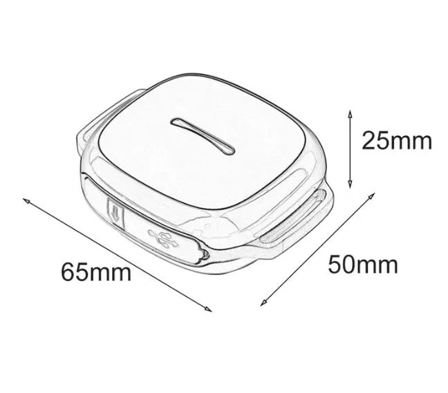 Pet GPS tracker collar locator with IP67 waterproof ABS body, 66x52x44mm, USB charging, blue grey orange
