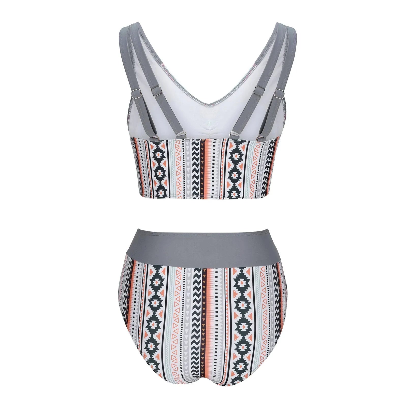 Women's solid colour cross sling split bikini swimsuit in polyester fabric