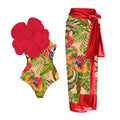 Nylon one-piece swimsuit in a floral or solid colour pattern with a European and American fit