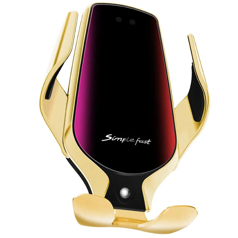 Magic Clip R3 car phone holder with adjustable charging clip in black, gold, or silver