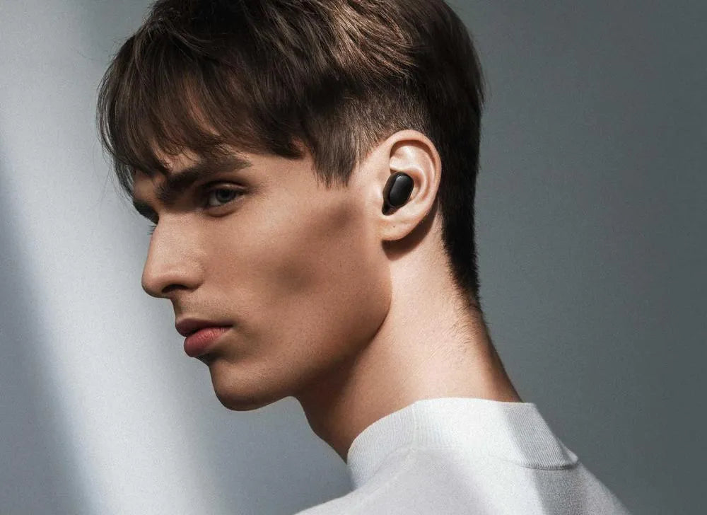 Redmi AirDots 2 black true wireless headphones with charging case and three ear tip sizes