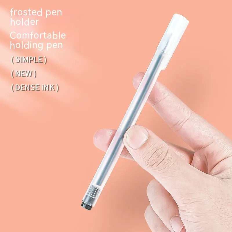 Boxed set of twelve coloured gel pens with 0.5mm fine points on a white background.