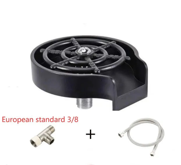 High pressure automatic stainless steel glass washer with black ABS base and copper hose for window cleaning
