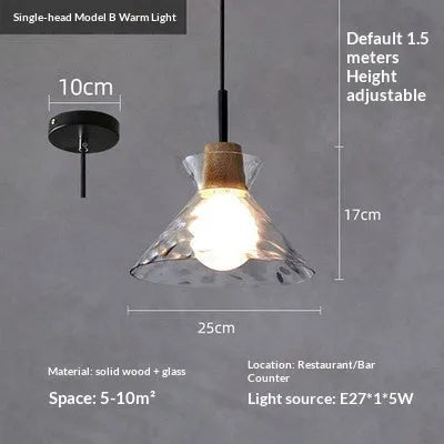 Three-head retro cafe bar pendant light in minimalist style, 220V warm light, long or round plate ceiling mount for study room or dining room.